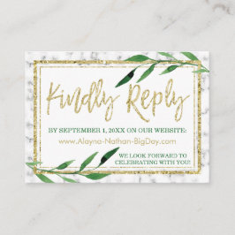 Golden Marble Bröllop OSA Card, Greenery Tilläggskort