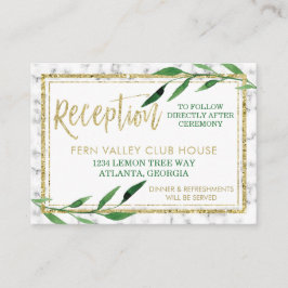 Golden Marble bröllopskort, Greenery Tilläggskort