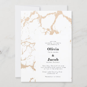 Golden Marble Elegance Inbjudningar