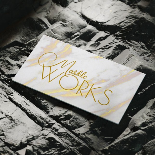 Golden Marble Stone Works Counter Monuments Visitkort (Perfect for business)