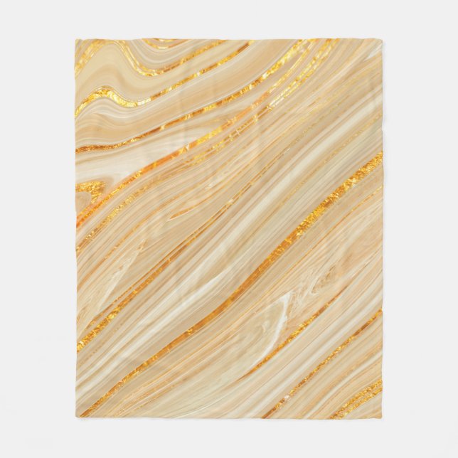 Golden marble struktur fleecefilt (Framsidan)