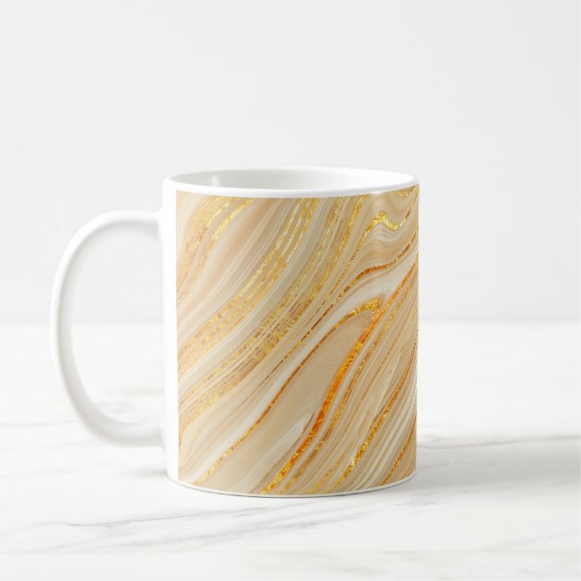 Golden marble struktur kaffemugg (Vänster)