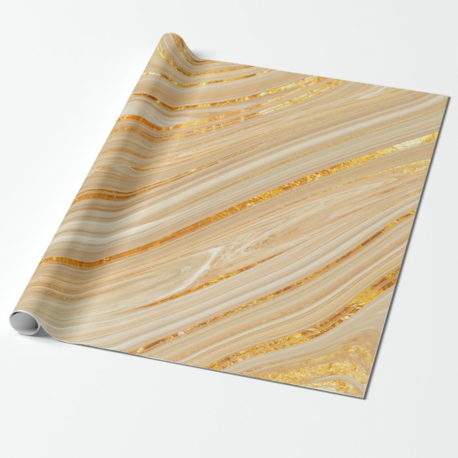 Golden marble struktur presentpapper (Utrullad)