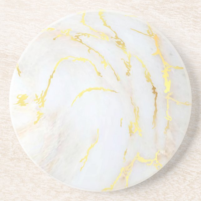 Golden Marble Trendig Template Round Underlägg (Framsidan)