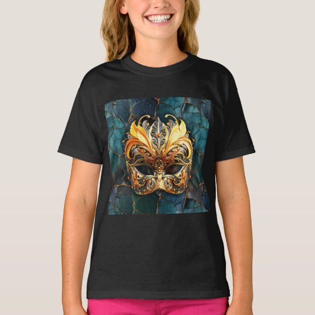 Golden Mask Orange Feathers T Shirt (Framsida)