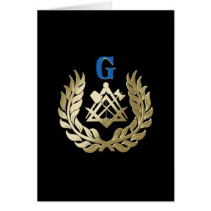 Golden masonry-symbol hälsningskort