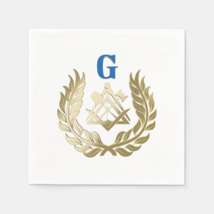 Golden masonry-symbol pappersservett