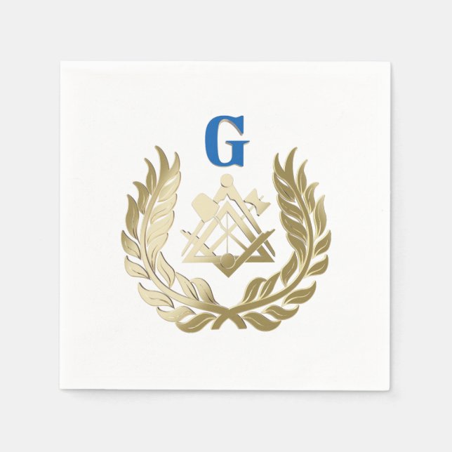 Golden masonry-symbol pappersservett (Framsidan)