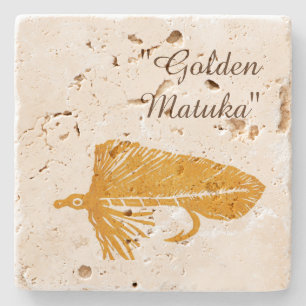 Golden Matuka-flygbindning och fiskesammanläggarko Stenunderlägg
