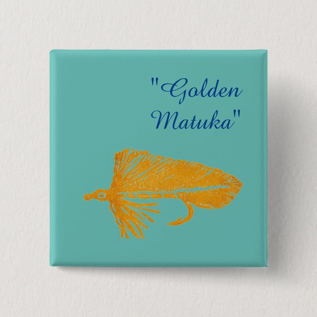 Golden Matuka-strömmare för flygfiske, flygbindnin Knapp (Framsida)