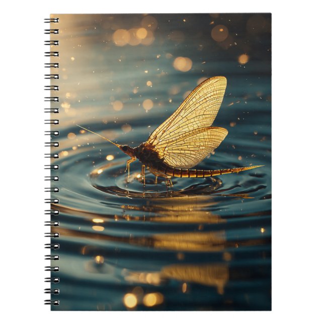 Golden Mayfly Vatten Notebook Anteckningsbok (Framsidan)