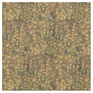 Golden Meadow, abstrakt blommigt, oliv grönt gult Tyg
