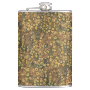 Golden Meadow, abstrakt blommönster oliv grönt Fickplunta