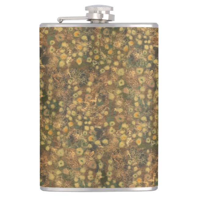 Golden Meadow, abstrakt blommönster oliv grönt Fickplunta (Framsidan)