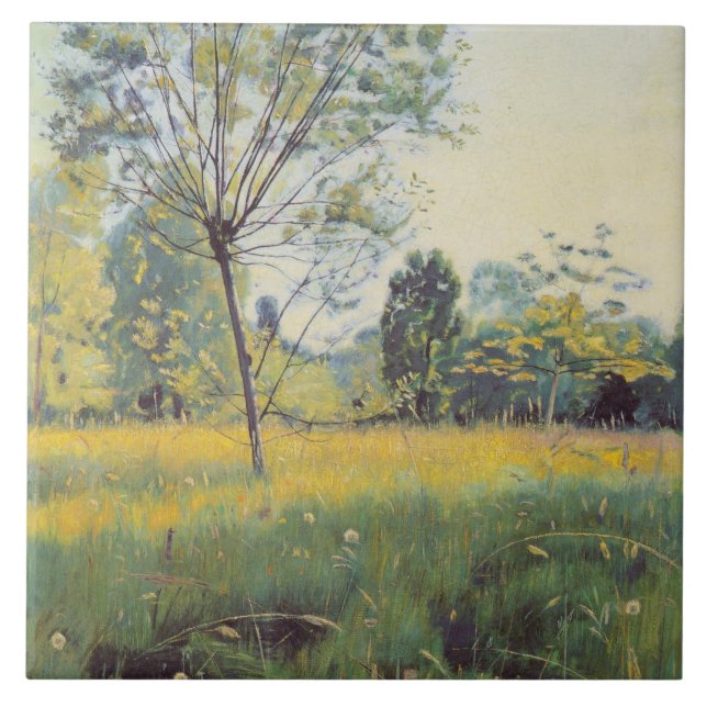 Golden Meadow (av Ferdinand Hodler) Kakelplatta (Framsidan)