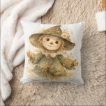 Golden Meadow Fairytale Throw Pillow Kudde<br><div class="desc">A charming throw pillow featuring a golden meadow fairytale design with a gentle little scarecrow surrounded by soft wildflowers and warm countryside tones. Inspired by vintage storybook illustrations, this artwork captures the peaceful beauty of autumn fields and the quiet magic of a dreamy meadow—perfect for adding a cozy, whimsical touch...</div>