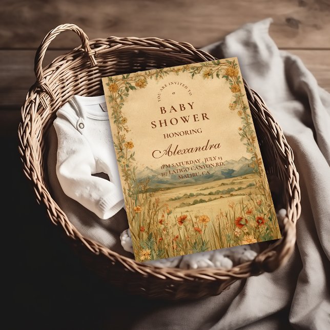 Golden Meadow Heirloom Baby Shower Inbjudningar (Skapare uppladdad)