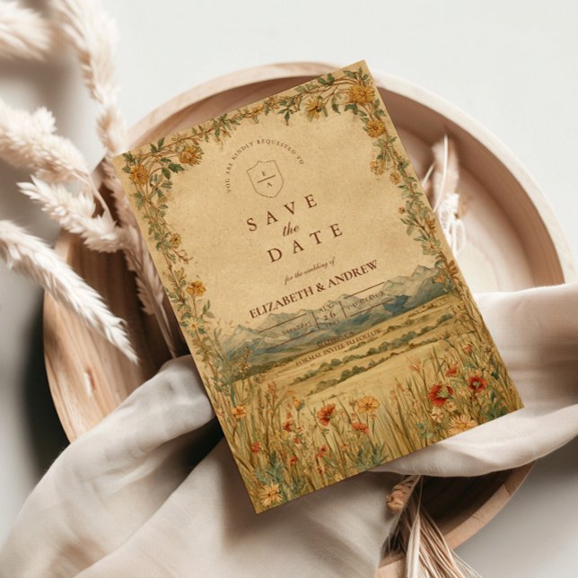 Golden Meadow Mountain Wedding Spara Datumet (Skapare uppladdad)