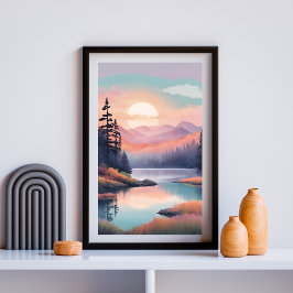 Golden Meadow Refltions Poster