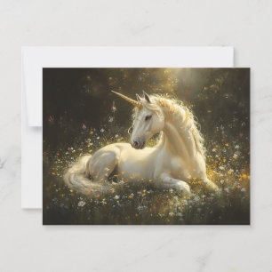 Golden Meadow Unicorn Vykort