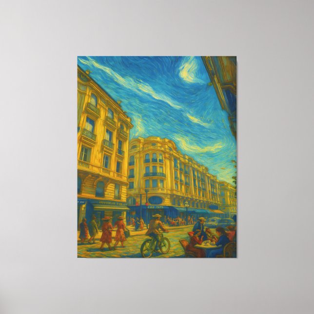 Golden Mediterranean City Vibes – Vibrant Urban Ar Canvastryck (Framsida)