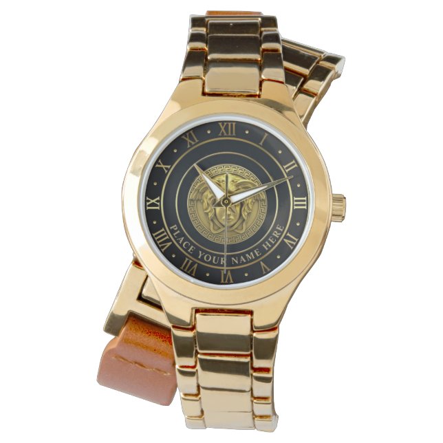 Golden Medusa PERSONLIG Gift Armbandsur (Framsida)