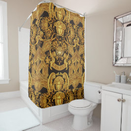 Golden Medusa Shower Curtain
