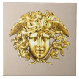 Golden Medusa Wall Tile Kakelplatta