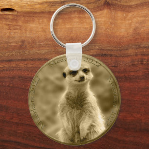 Golden Meerkat 2022 Coin, Button Nyckelring