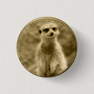 Golden Meerkat 2022 Coin, Hat Badge Knapp