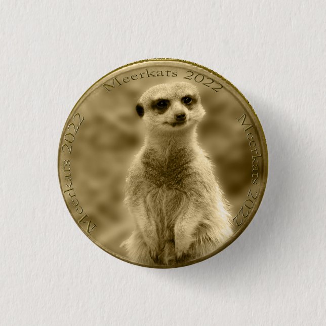 Golden Meerkat 2022 Coin, Hat Badge Knapp (Framsida)