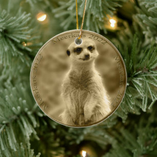Golden Meerkat 2022 Coin, julprydnad Julgransprydnad Keramik