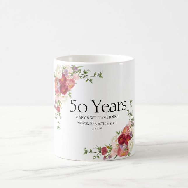 "Golden Memories: Firande av 50 år av Kärlek" Kaffemugg (Center)