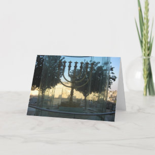 Golden menorah helgkort