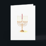 Golden Menorah Helgkort<br><div class="desc">Fin golden menorah-design.</div>