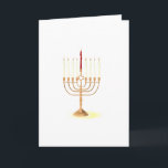 Golden Menorah Helgkort<br><div class="desc">Fin golden menorah-design.</div>