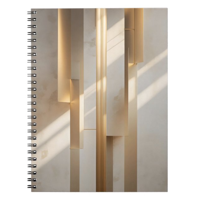 Golden Meridian – Minimalist Gold Architectural Lu Anteckningsbok (Framsidan)