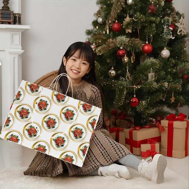Golden Merry Christmas Gift Bag (Skapare uppladdad)