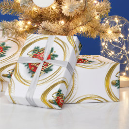 Golden Merry Christmas Wrapping Paper Presentpapper