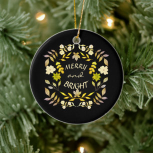 GOLDEN MERRY OCH BRIGHT personlig Julgransprydnad Keramik