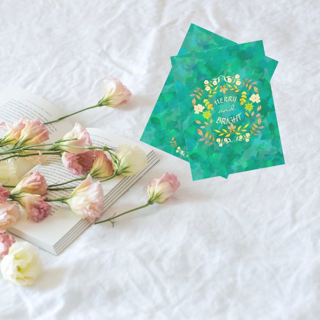 GOLDEN MERRY OCH BRIGHT personlig Julkort (Skapare uppladdad)