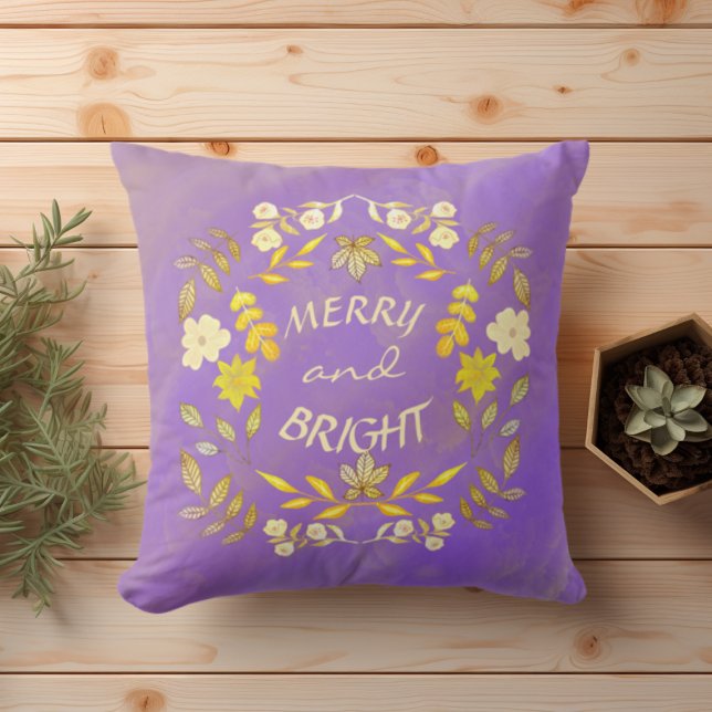 GOLDEN MERRY OCH BRIGHT personlig Kudde (Skapare uppladdad)
