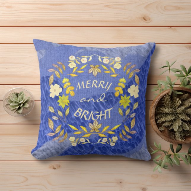 GOLDEN MERRY OCH BRIGHT personlig Kudde (Skapare uppladdad)