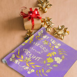 GOLDEN MERRY OCH BRIGHT personlig Presentpapper<br><div class="desc">I den gyllene designmallen visas julcitatet "MERRY and BRIGHT" med blommor och löv i guld färg. Det passar din Julafton-gåva. Jag använde färgmålning med digitala vattenfärger. Med den här designmallen kan du skapa din egen text, anpassa den till kostym i din händelse. Du kan PERSONALISERA den här mallen genom att...</div>