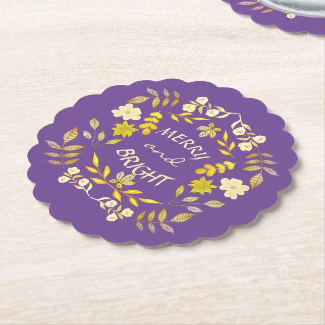 GOLDEN MERRY OCH BRIGHT personlig Underlägg Papper (Vinklad)