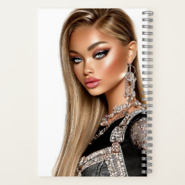 Golden Mesh Glam Girl Spiral Notebook