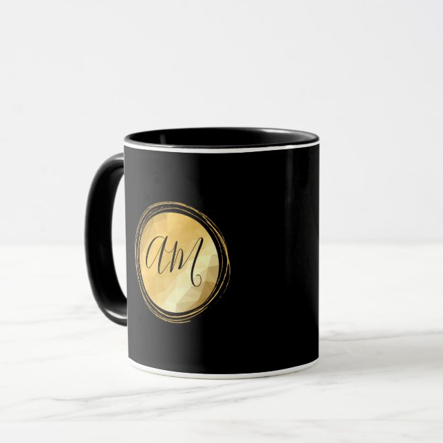 Golden Metal ram anpassningsbar monogram brev Mugg (Framsida vänster)