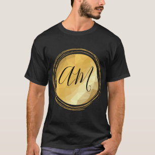 Golden Metal ram anpassningsbar monogram brev T Shirt