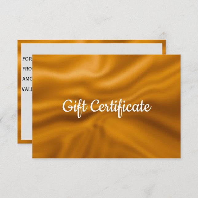Golden Metall foil big Gift Certificate (Fram/baksida)