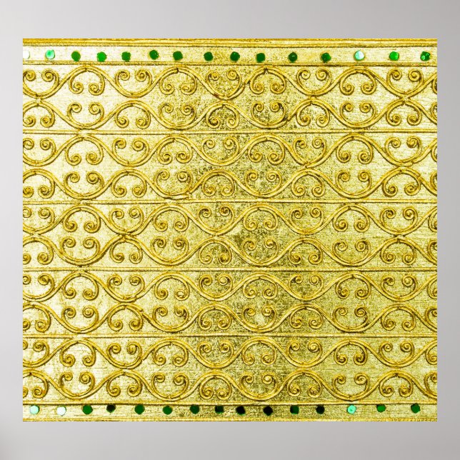 Golden Metall: Luxurious Mönster Background. Poster (Framsidan)